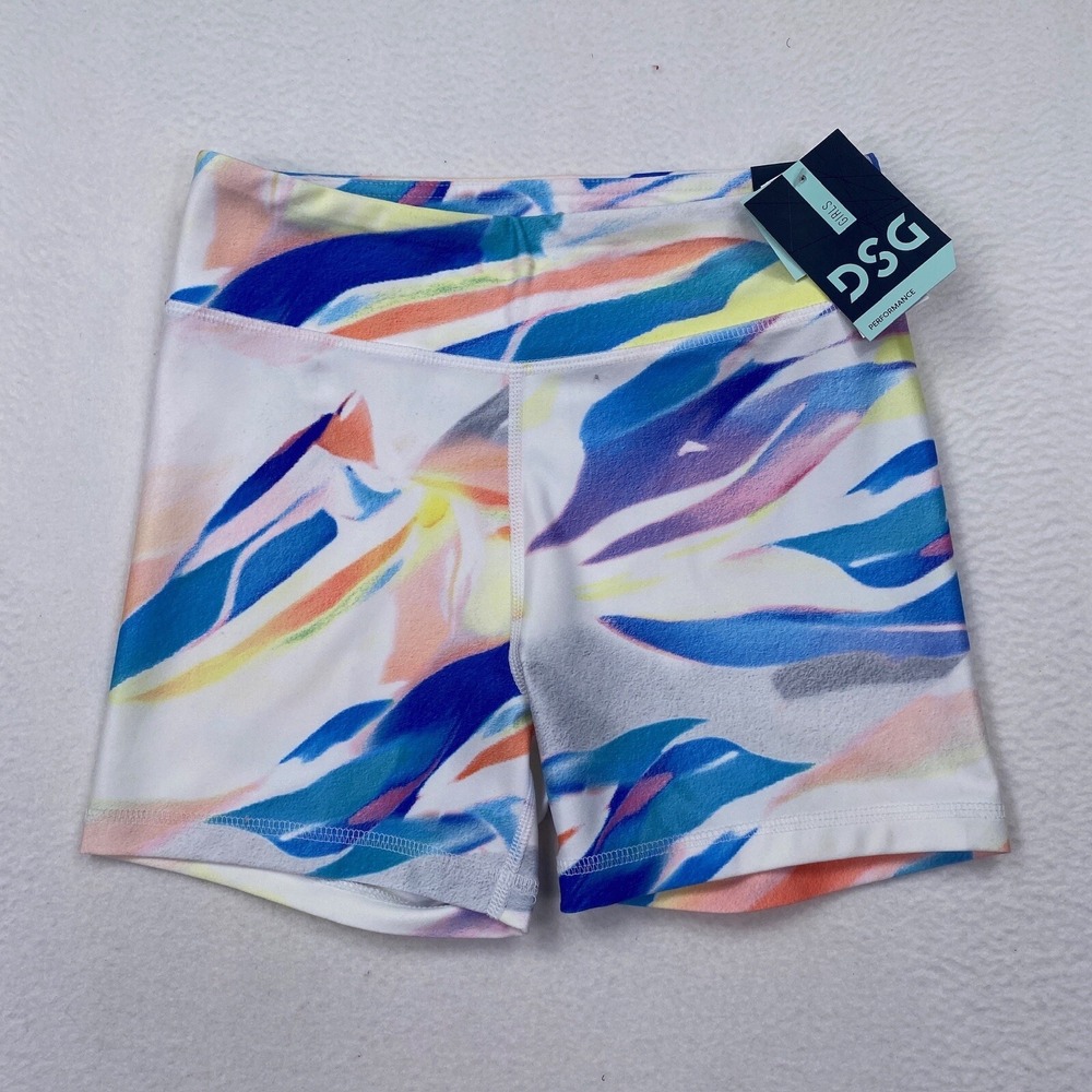 DSG‎ Youth Girls Stride Lined Athletic Workout Shorts Size XL Striped confetti